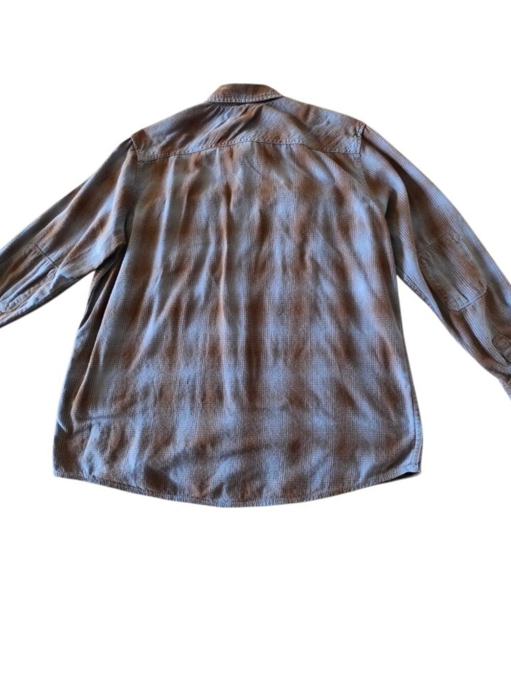 Roebuck & Co Heavy Flannel Shirt Mens XL Brown Plaid Workwear Button Up Cotton - Picture 5 of 13